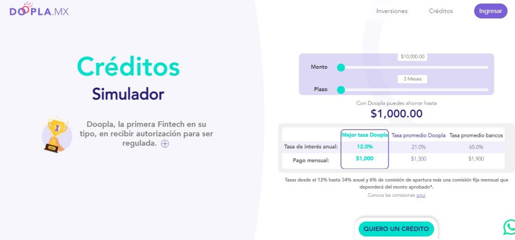 solicitar prestamo en doopla